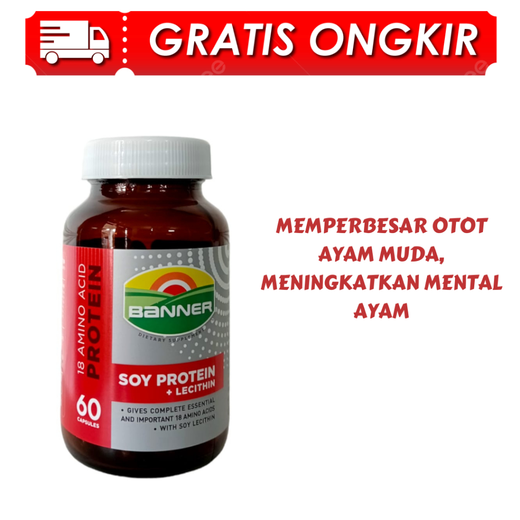 BANNER MERAH 100 KAPSUL..pembentukkan otot ayam adu/tarung