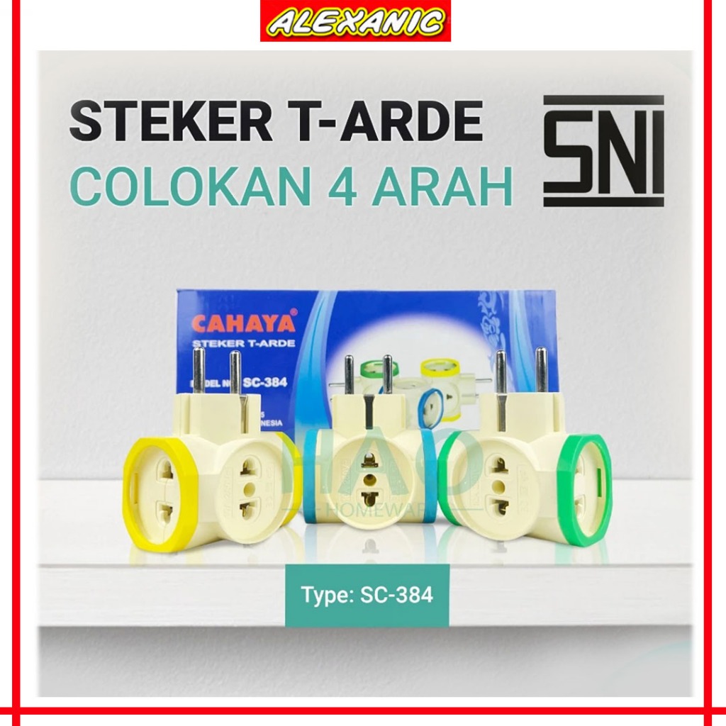 Steker T- Arde 4 Cabang | Colokan Listrik Cabang | Steker Listrik Colokan Listrik Bercabang