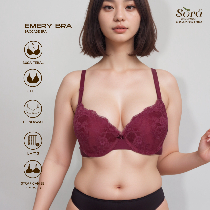 Push Up Bra Bh Beha Pakaian Dalam Wanita Kawat Busa Tebal Tali Brukat 231
