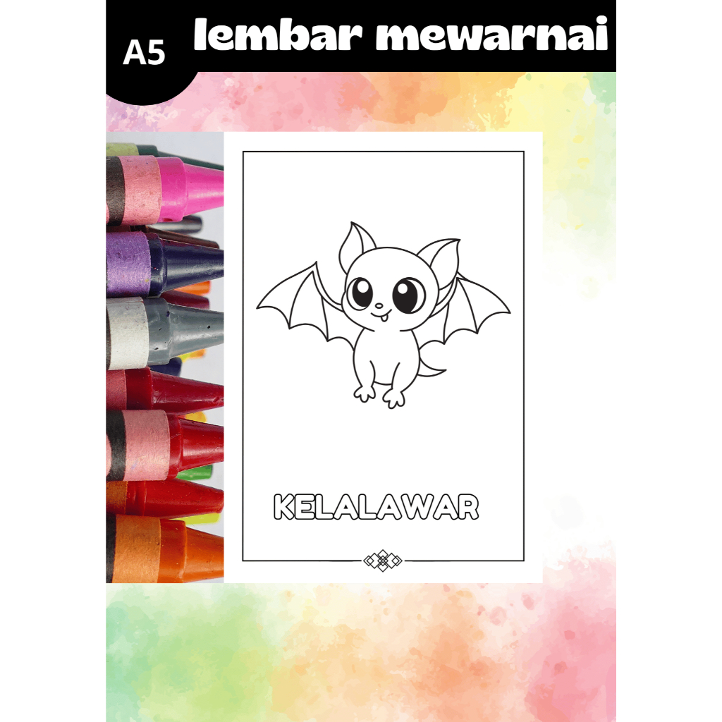

CB-12 Lembar Gambar Mewarnai Hewan Untuk Anak TK SD PAUD Kertas HVS 100gr Bukan Buku Mewarnai