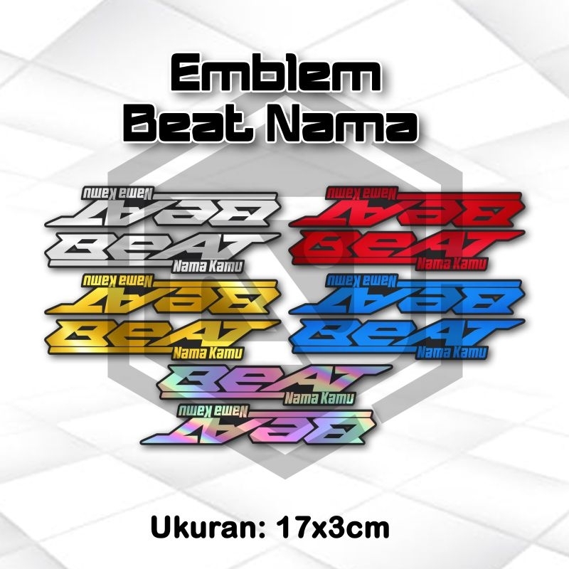 Emblem Motor Custom Nama Sepasang Desain Timbul 3D