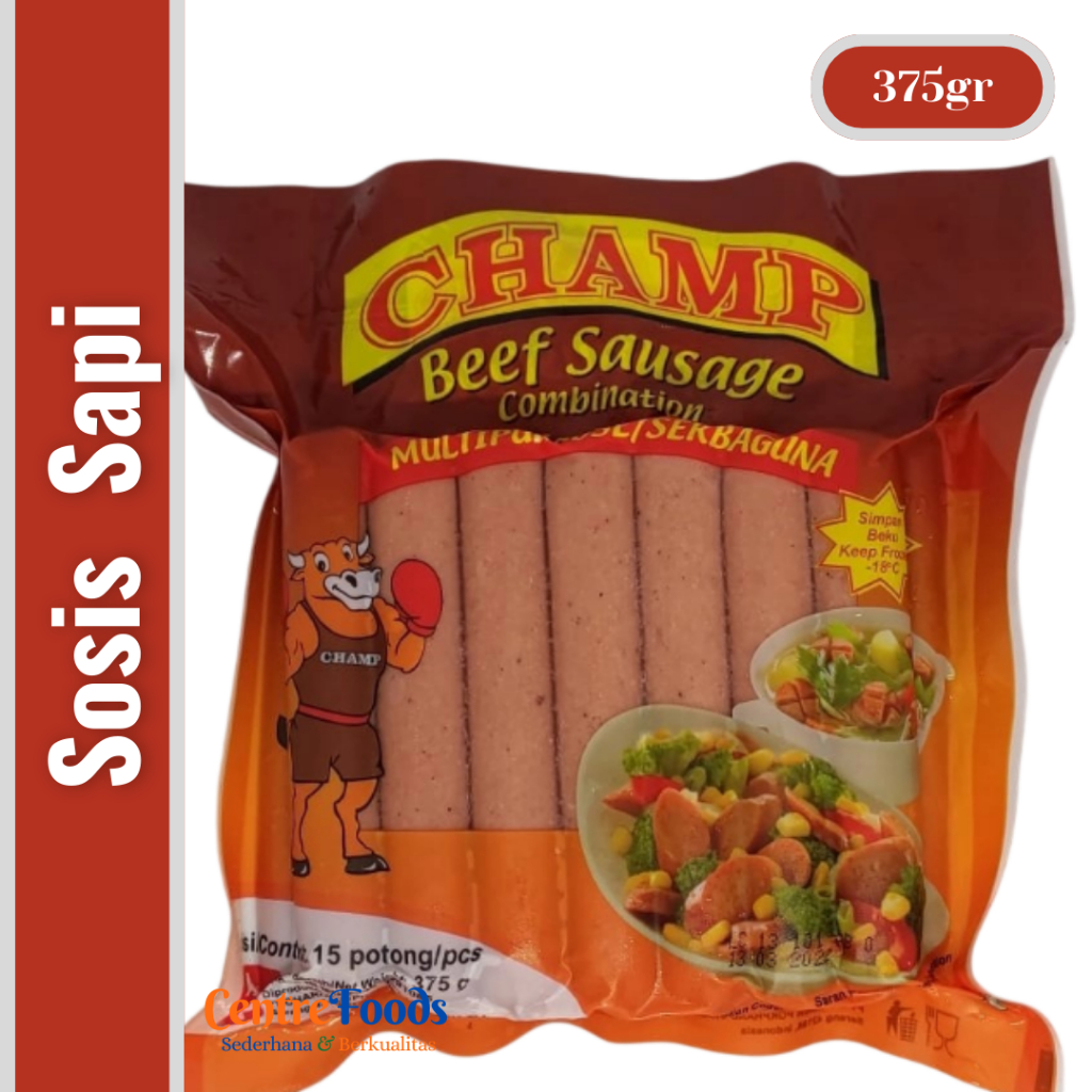 

Sosis Sapi - Beef Sausage Champ | Isi 15 Pcs - 375gr [ Harga Per BKS ]
