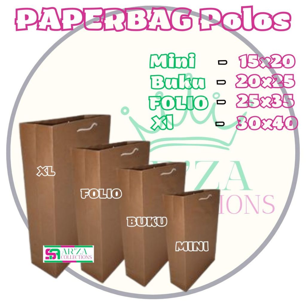 

Tas Goodiebag Paperbag Coklat Ukuran 15x20,20x25,20x30,25x35,30x40 Tas Kado,Tas Hampers,Tas Sovenir.
