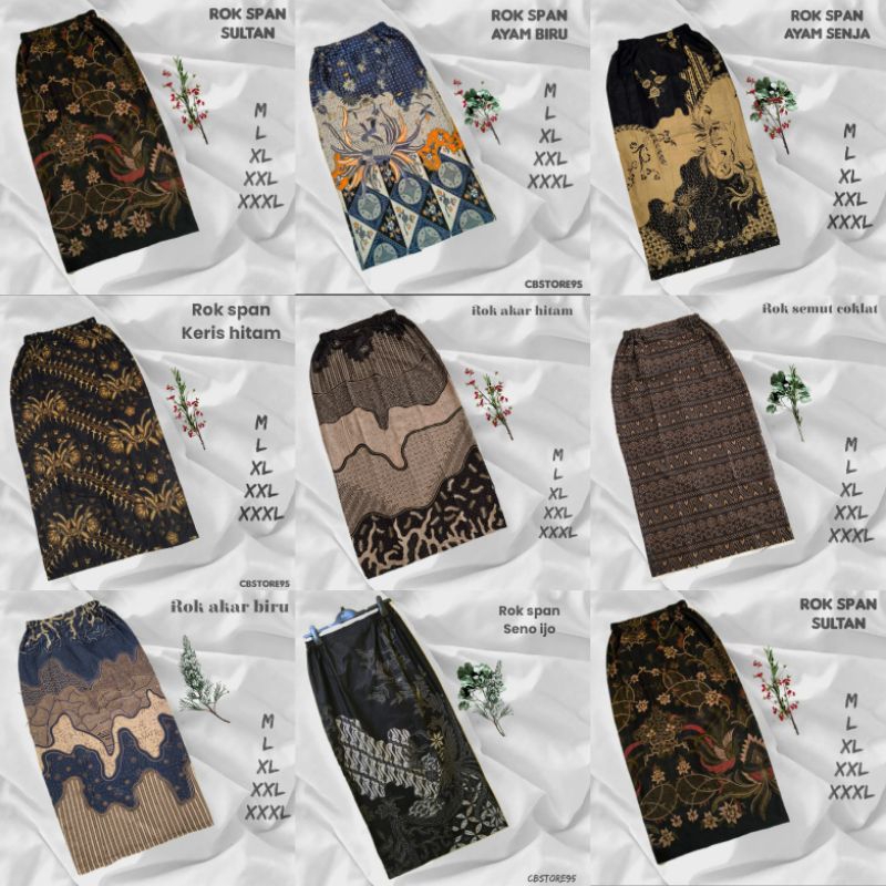 ROK SPAN BATIK BAWAHAN KEBAYA/ROK WISUDA/ROK TUNANGAN/ROK SPAN MODERN/Size M-Jumbo