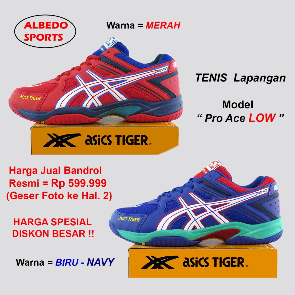 Sepatu Tenis / Padel / Pickleball Asics Tiger Model Pr.Ace LOW Original Indonesia Tennis