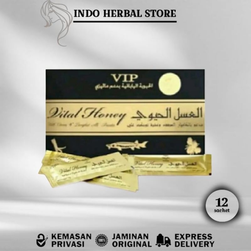 Madu Vital Honey Original Madu Pria Asli Stamina 1 Box Isi 12 sachet