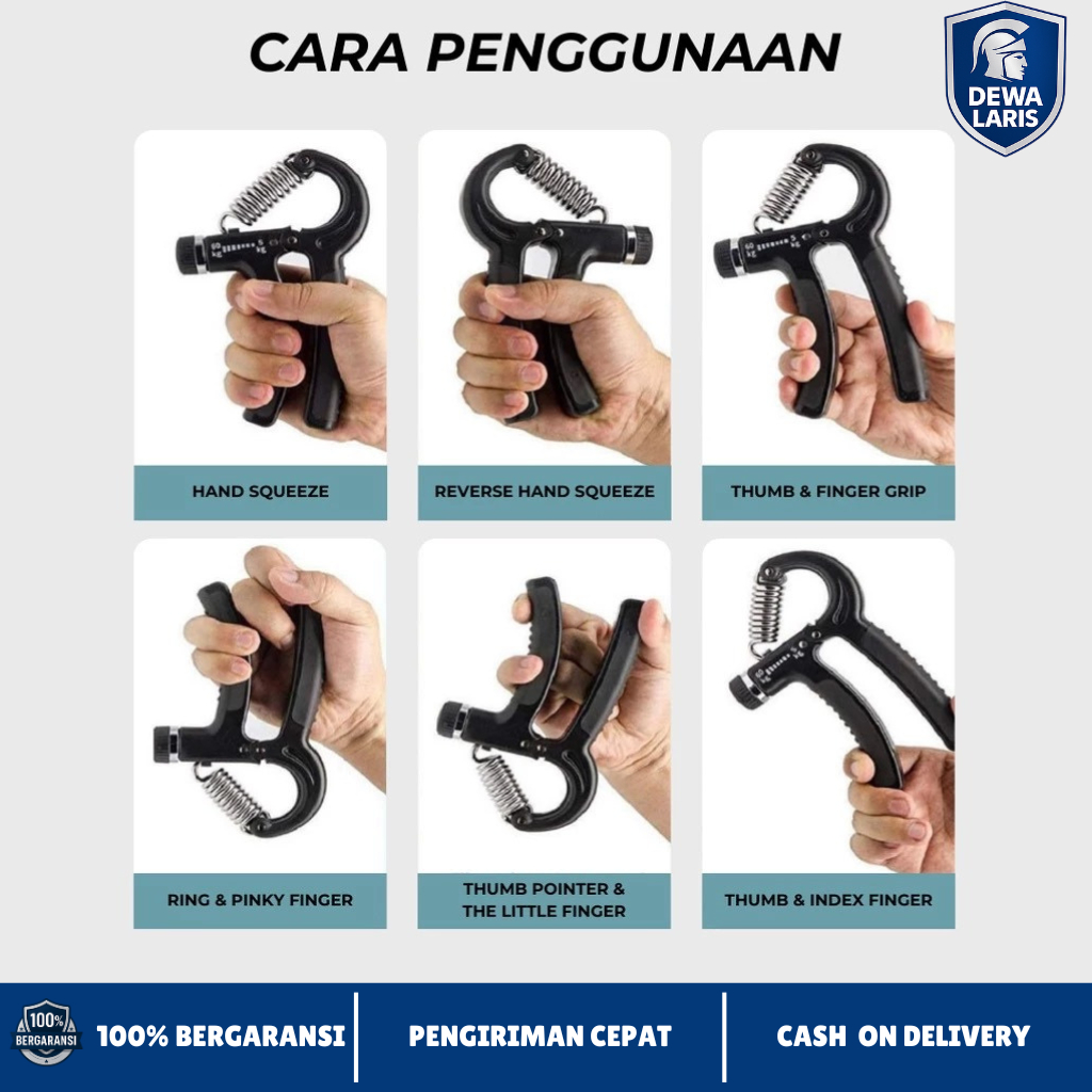 DEWA LARIS Hand Grip Adjustable 10-100KG Hitung Otomatis With Counter 10 - 100 KG