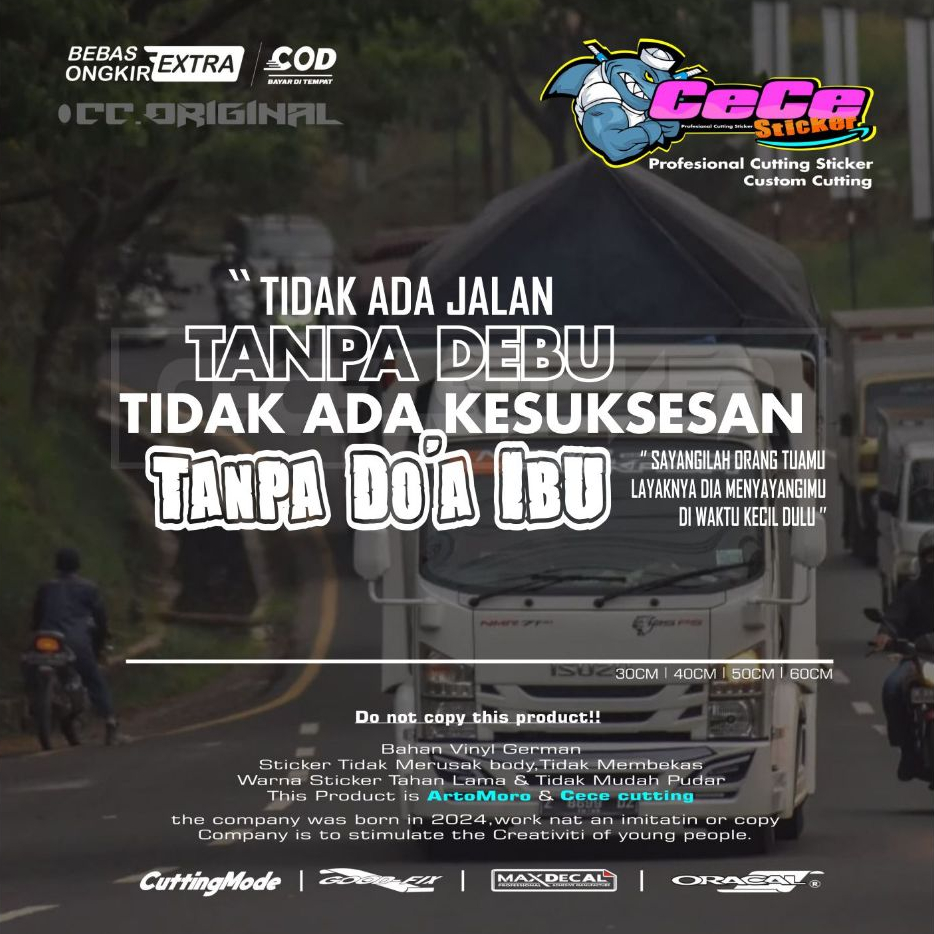 Stiker Mobil Variasi Kaca Bodi Samping Kata Kata Truk Canter Pick Up