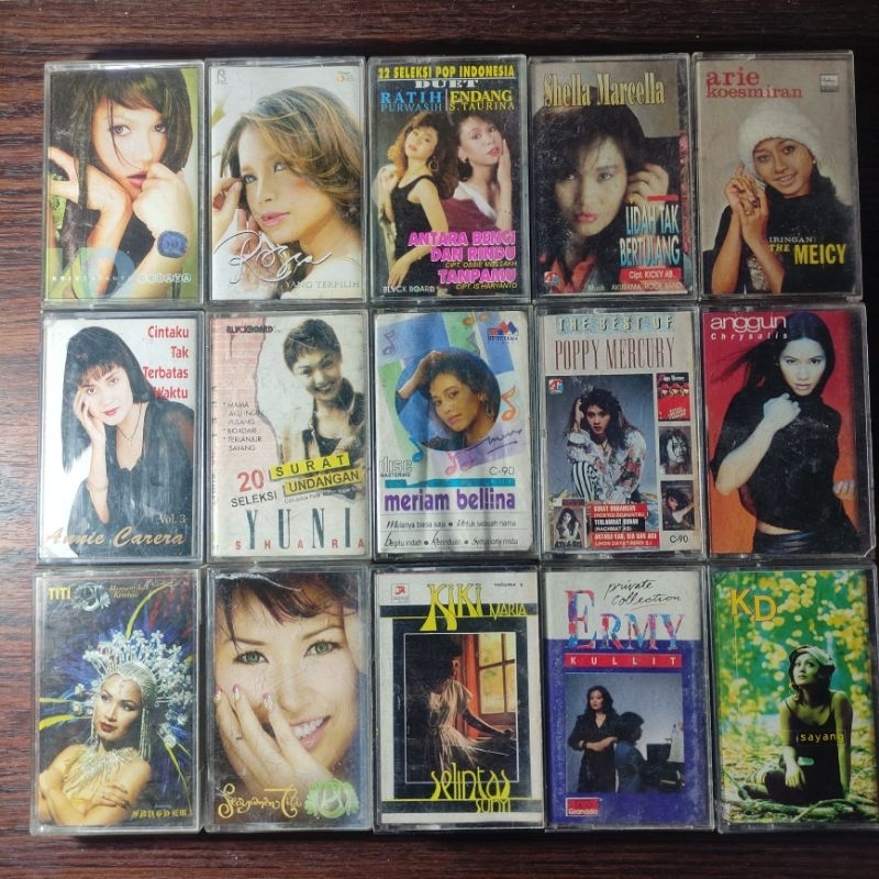 Kaset Pita Kiki Maria, Titi DJ, Ermy Kullit, Krisdayanti, Yuni Shara, Annie Carera, Meriam Bellina, 