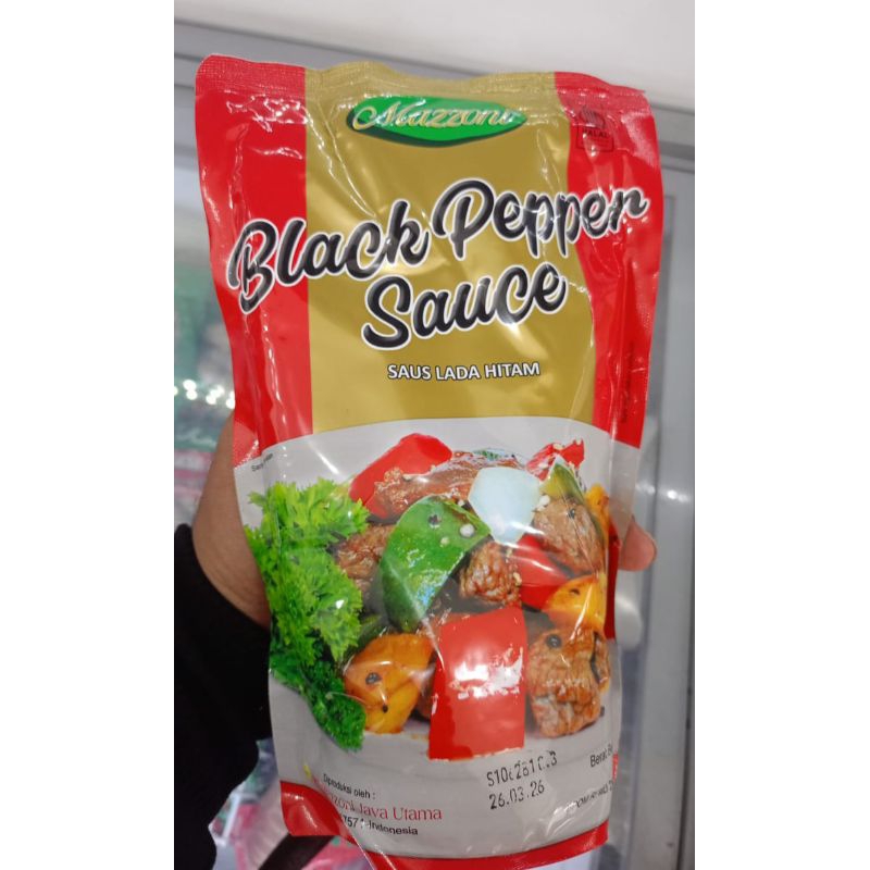 

Mazzoni Black pepper sauce | Saus Lada Hitam 1 kg Low Msg Halal