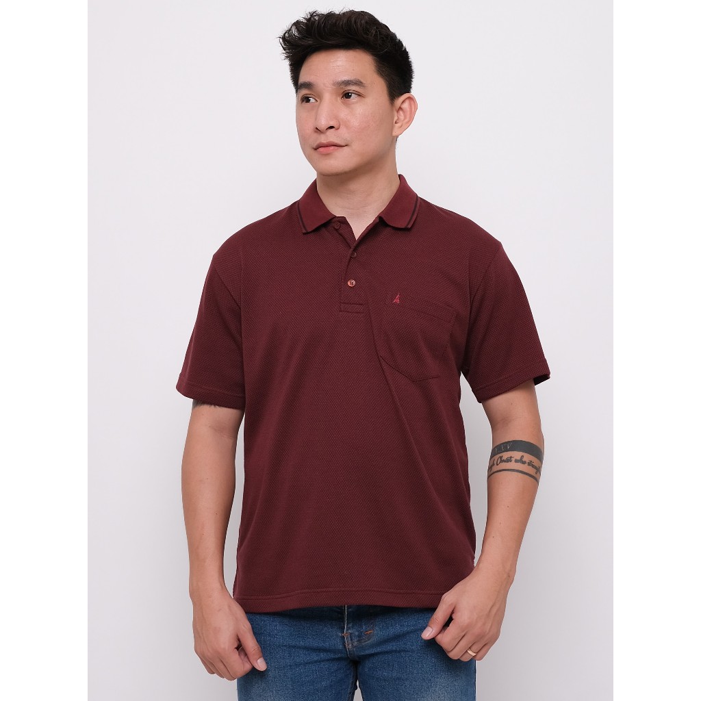 Andre Michel Polo Shirt Lengan Pendek Maroon / Biru 3447