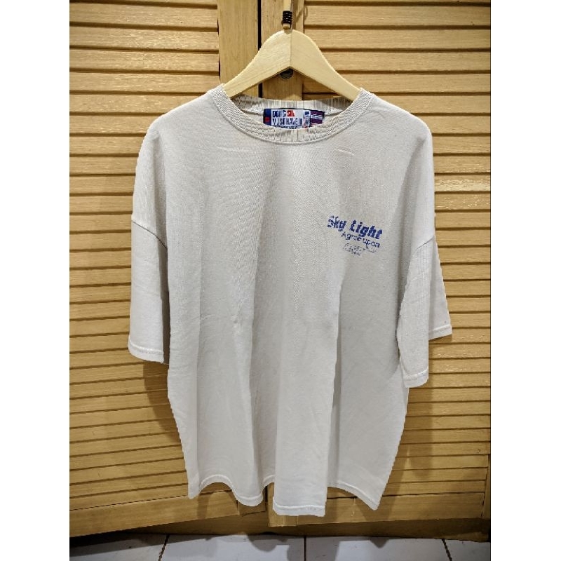 Kaos Tshirt Dongsin White Front back print Oversize