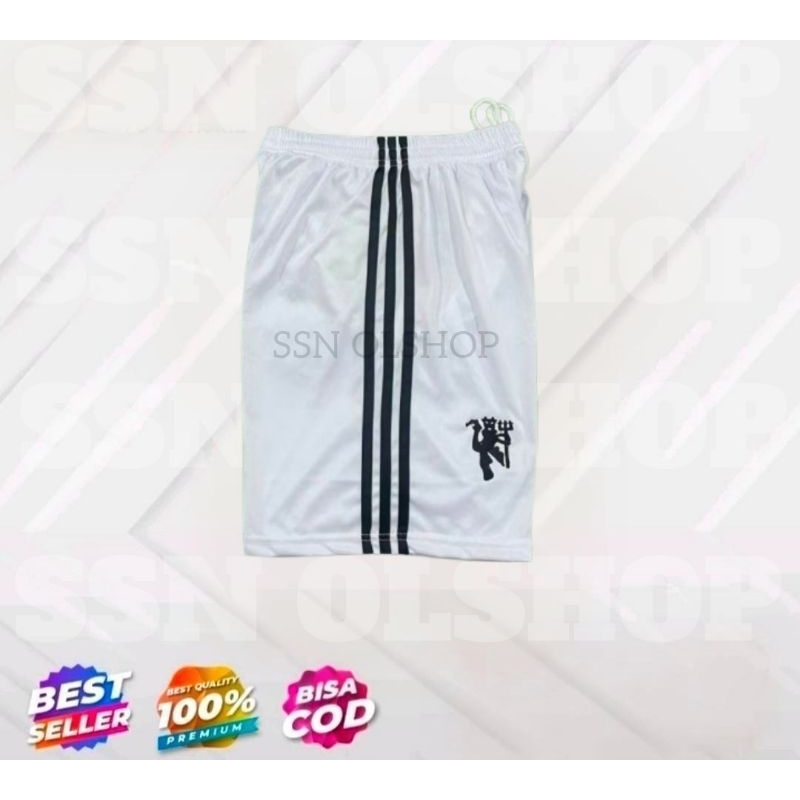 celana bola mu manchester united terbaru 2025 (putih) away kolor bola mu manchester united terbaru a