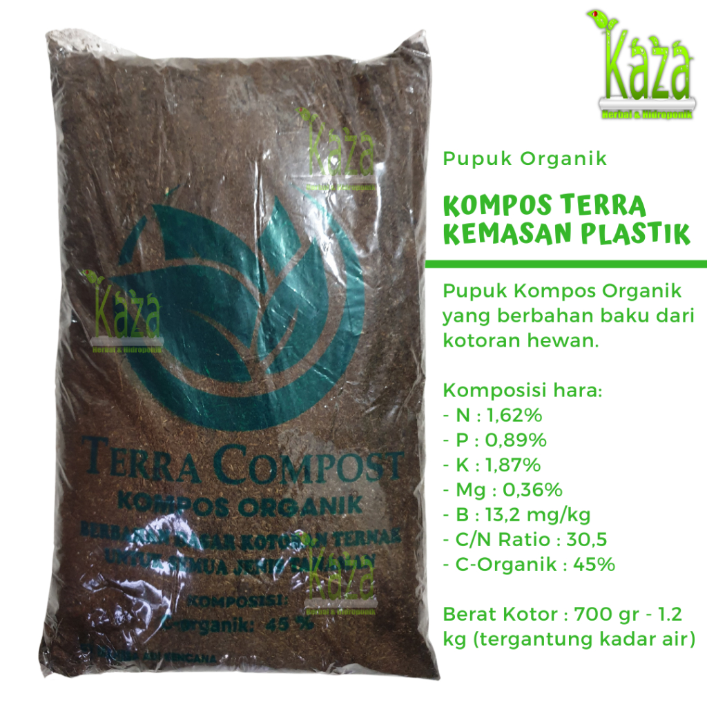 Pupuk Organik Kompos Terra Kemasan Plastik Berbahan Kohe Kotoran Hewan