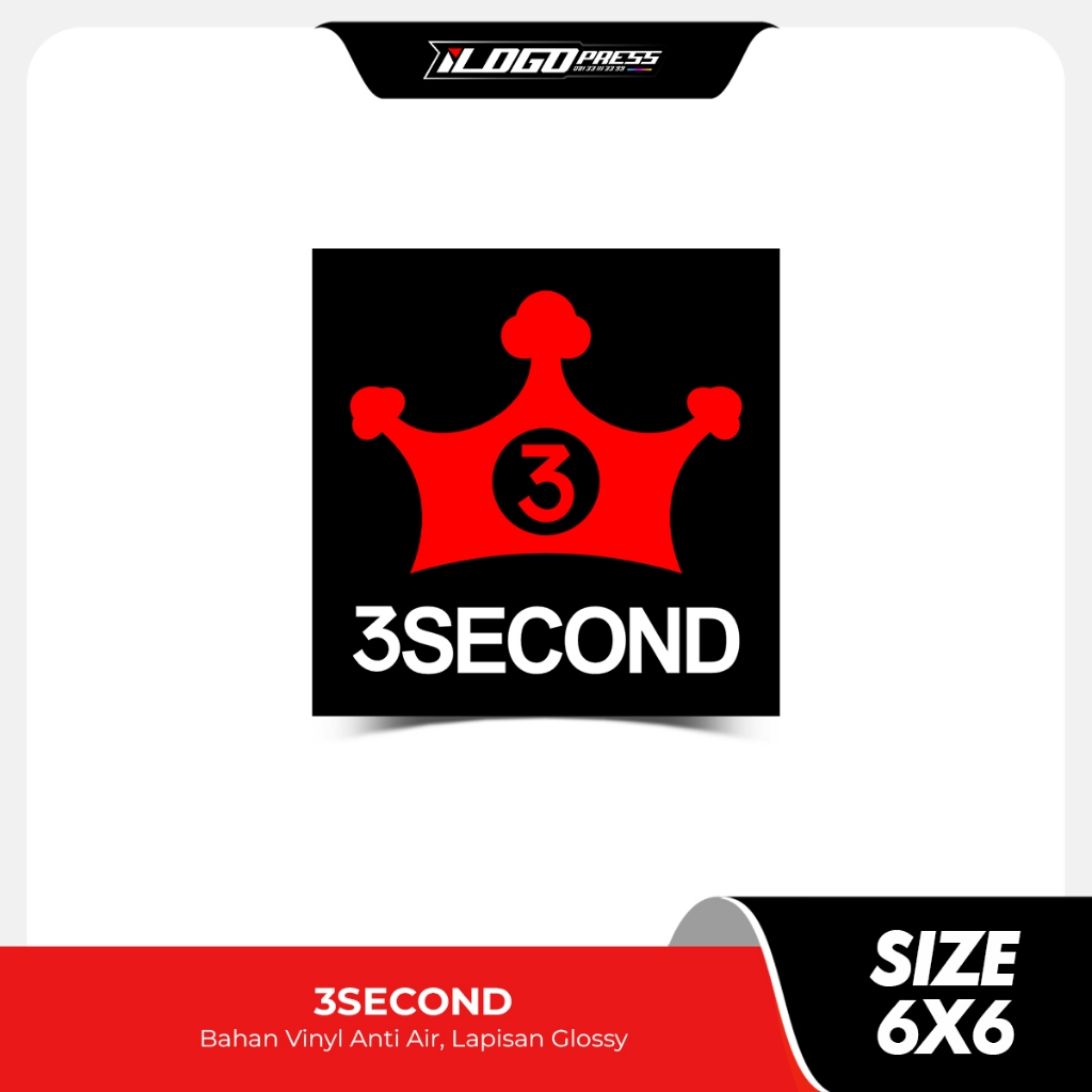 

3SECOND - Stiker Distro Clothing Brand Bahan Vinyl Premium Anti Air Glossy