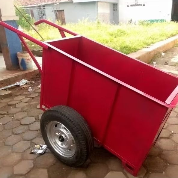 GEROBAK BESI UNIK/KEKINIAN COCOK UNTUK NGANGKUT PASIR,SEMEN,BATU,KAYU,RONGSOKAN DLL UKURAN 120X50x70