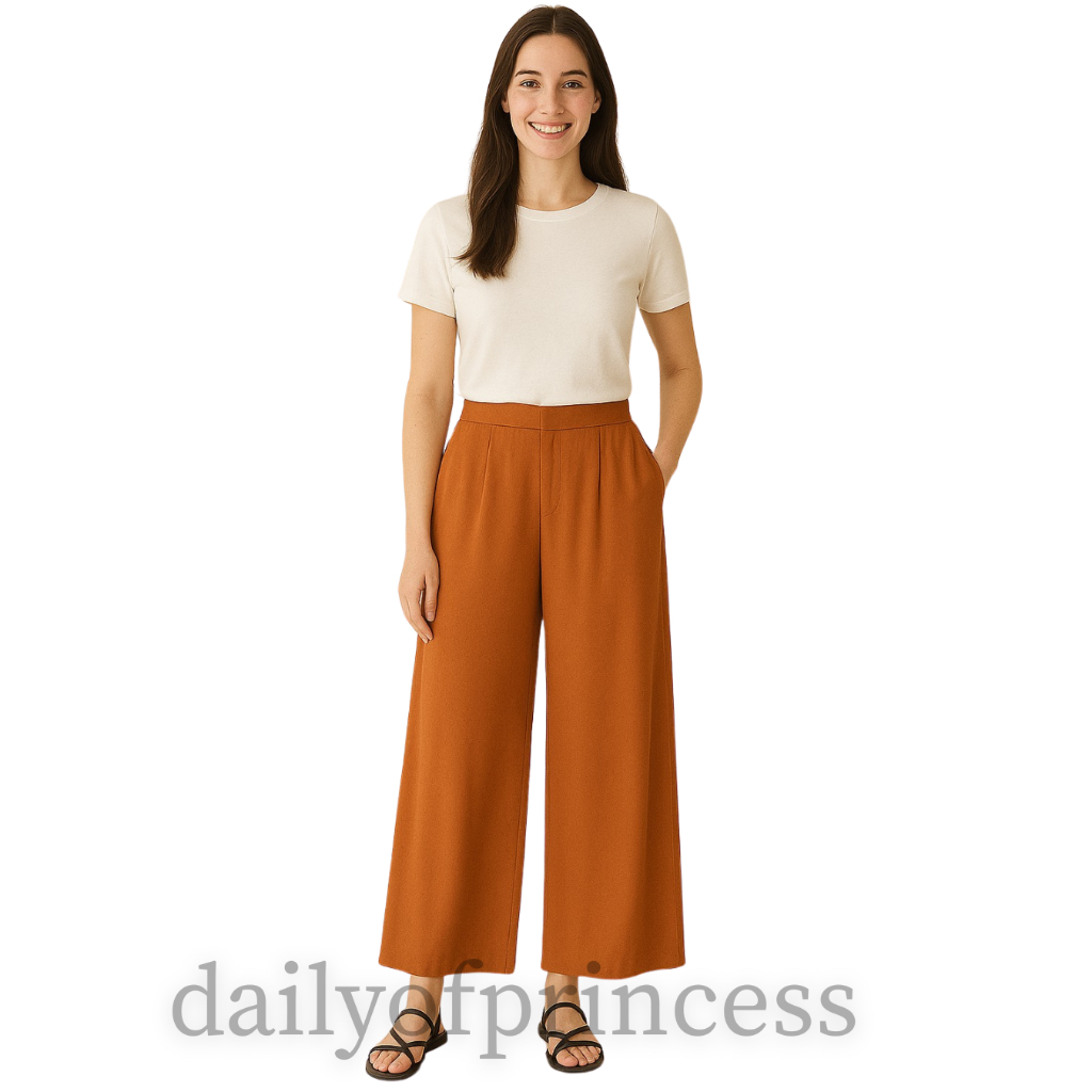 Dailyofprincess Hanin Kulot Rayon Wanita Polos Highwaist