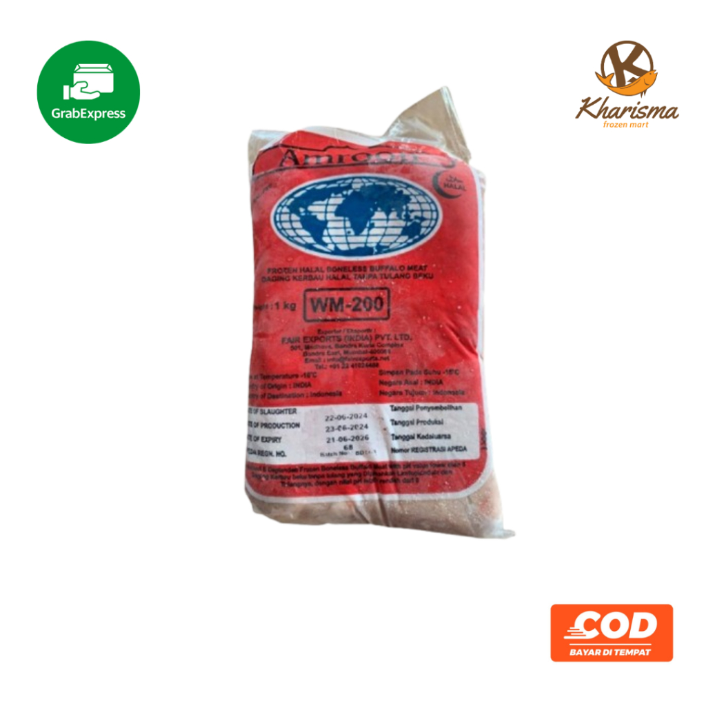 

Amroon Wm-200 Daging Kerbau Beku halal tanpa tulang 1kg