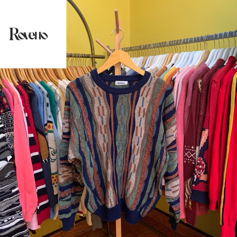 sweater rajut KNITWEAR timbul vintage RARE ala COOGIE