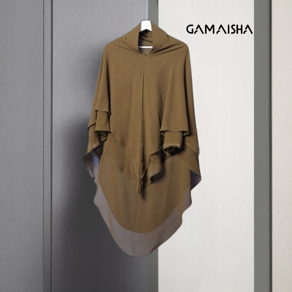 100% Aman Gamaisha Khimar Syari Ceruti Babydoll Premium 2 Layer Soft Pad Antem Hijab Instan Panjang