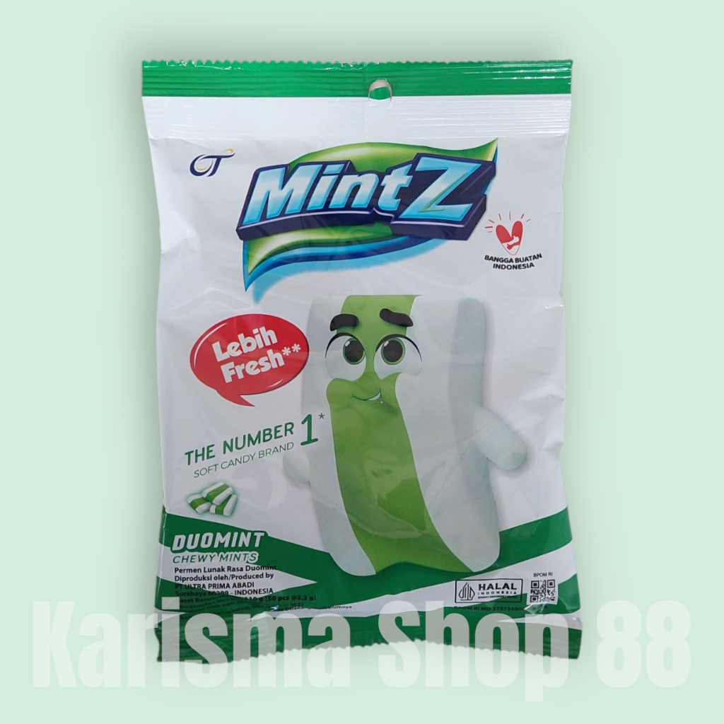 

Permen MintZ Duomints 115g Chewy mints hijau