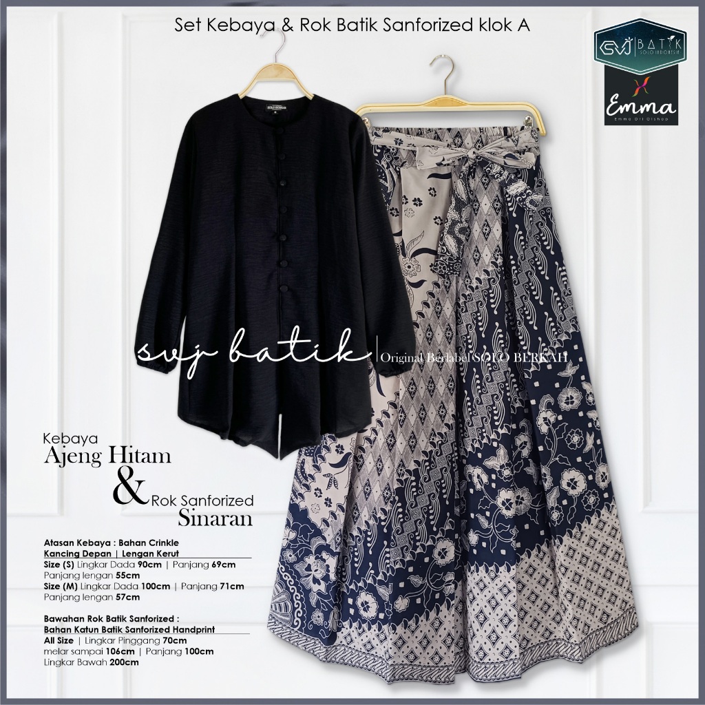 Setelan Kebaya Hitam Dan Rok Batik Klok A Katalog 1