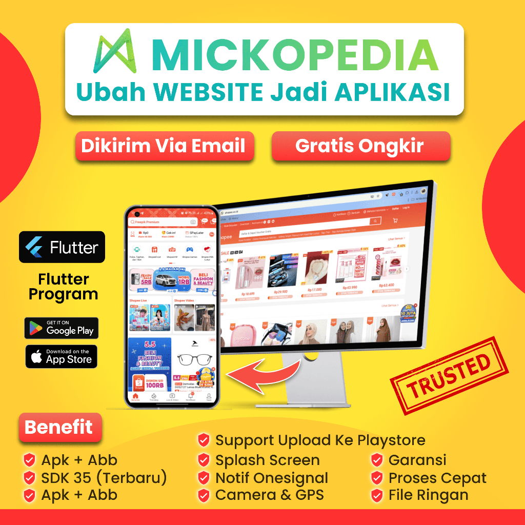 Jasa Konversi Website ke Aplikasi Android (WebView) – Siap Upload ke Play Store – Harga Terjangkau