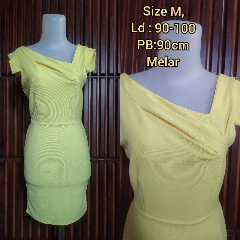 DRES presbody vneck dres sexy warna kuning