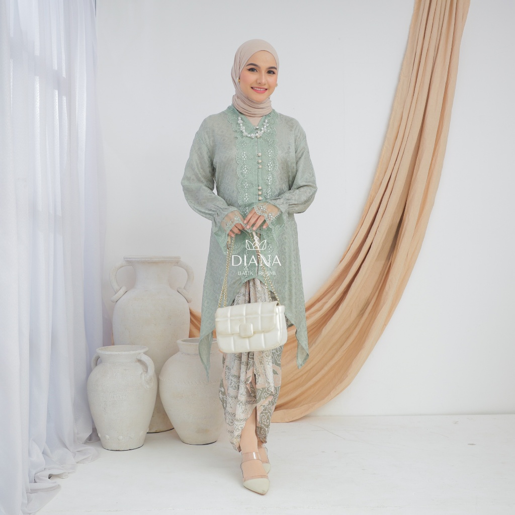 Diana Batik Aura Series Tunik Kebaya Viscose | Tunik Raya | Baju Kurung | Tunik Lebaran