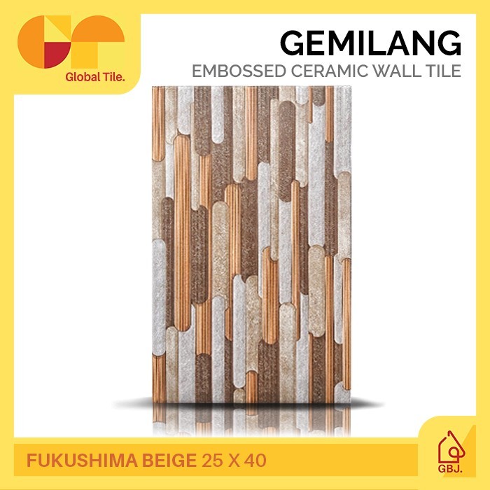 KERAMIK GEMILANG 25 X 40 FUKUSHIMA BEIGE / KERAMIK DINDING BATU ALAM