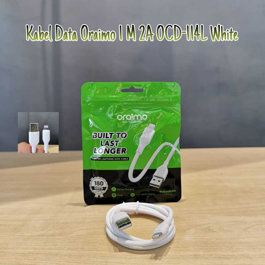 Oraimo OCD-114L Kabel Lightning 1M – Fast Charging 2A, USB-A to iPhone Lightning