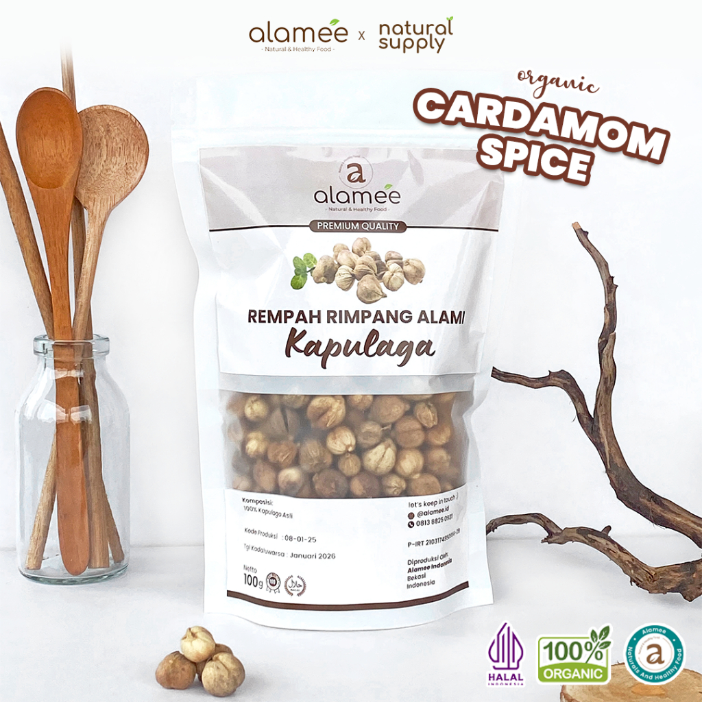

ALAMEE Kapulaga Kering Lokal Cardamom Kapolaga Kapol Rempah Organik Bumbu Seasoning Masakan 100gr