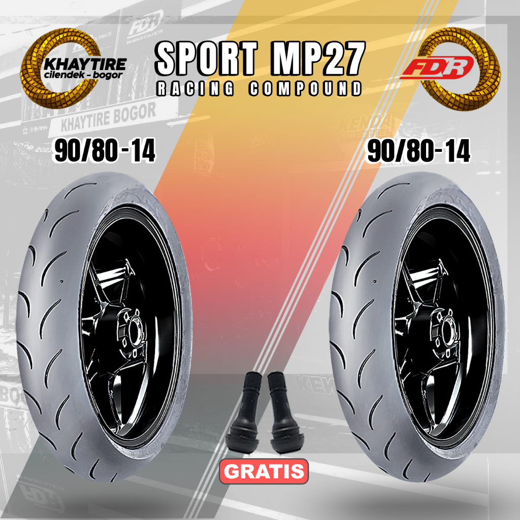 Sepasang Ban Motor MP27 90/80 & 90/80 Ring 14 Tubeless