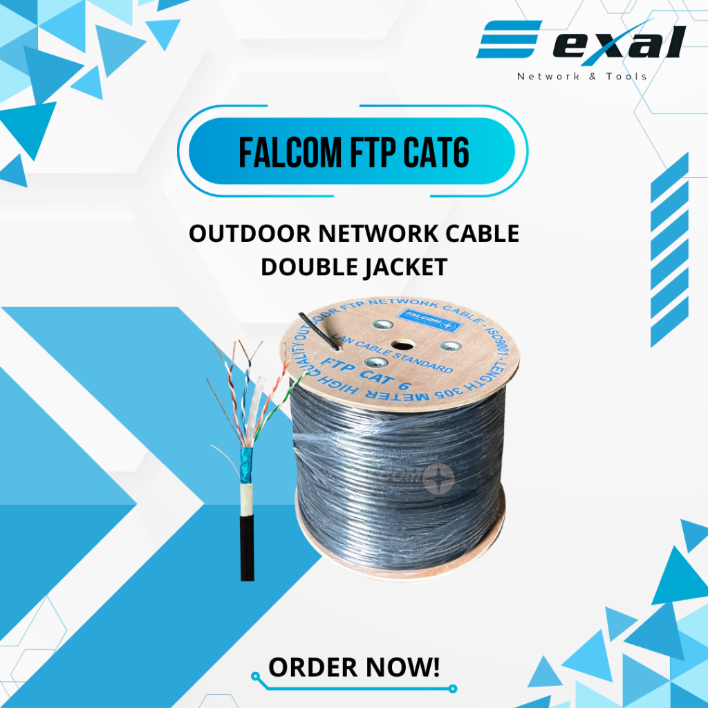 Kabel LAN Outdoor Falcom FTP Cat6 Double Jacket 305Meter