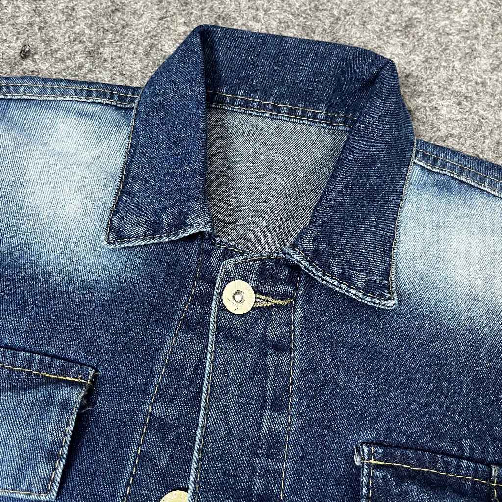 big promo emweha fuji jaket crop jeans denim oversize cewek pocket variasi tali denim