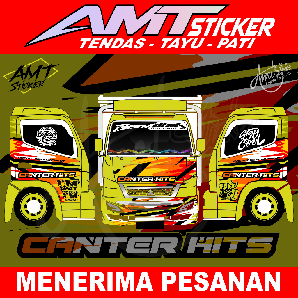 Stiker Full Kabin Truk Canter - Canter Hits - Bisa Custom/Request