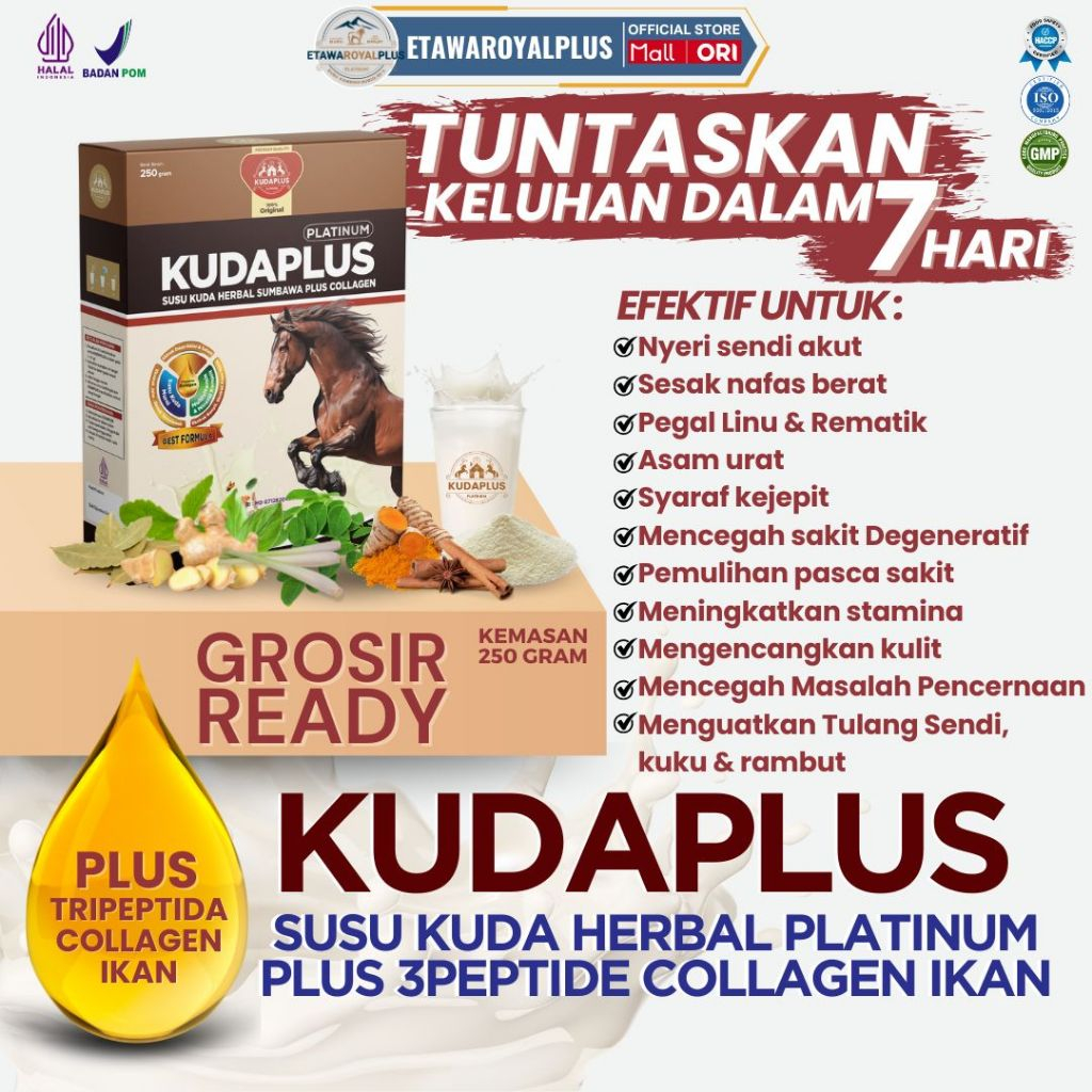 

Susu Kuda 100% Original dari Sumbawa Untuk Keluhan Sesak Nafas Akut dan Nyeri Sendi Berat Kemasan 250gram Paket 1 Box