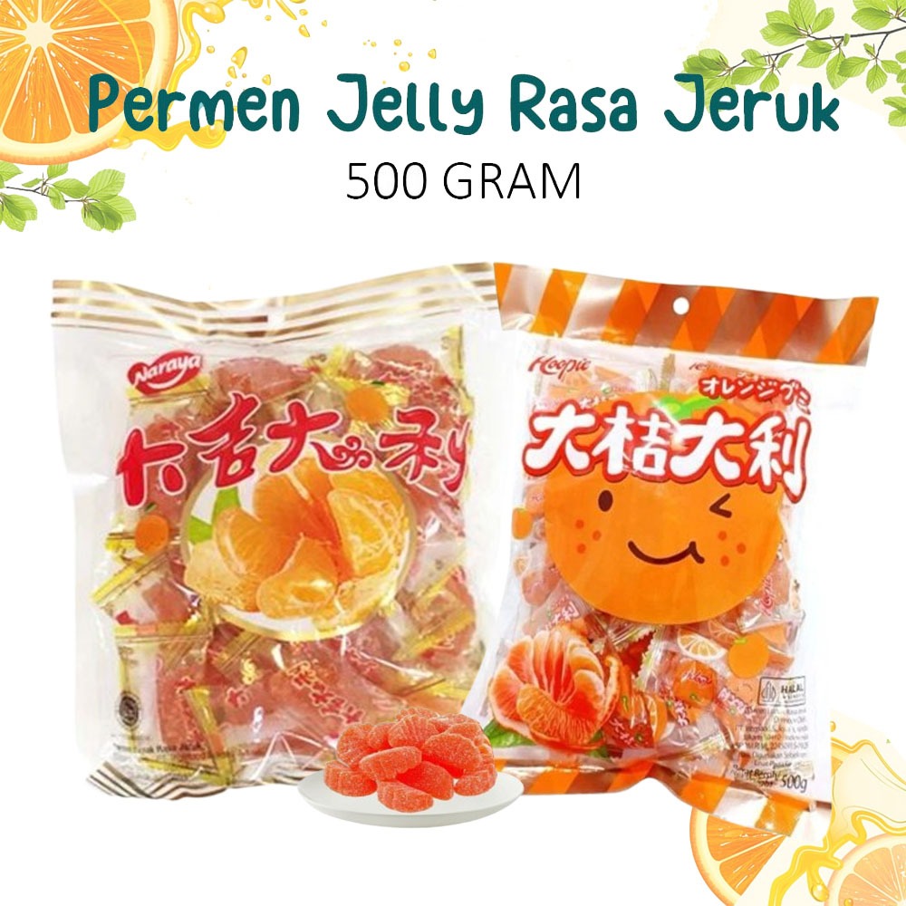 

Permen Manisan Jelly Jeruk / Jelly Hongmao Manisan / Permen Jeli Rasa Jeruk (Mandarin Orange Jelly Candy) Halal Permen Lunak Rasa Jeruk 500gr Manisan Orange Jelly Can