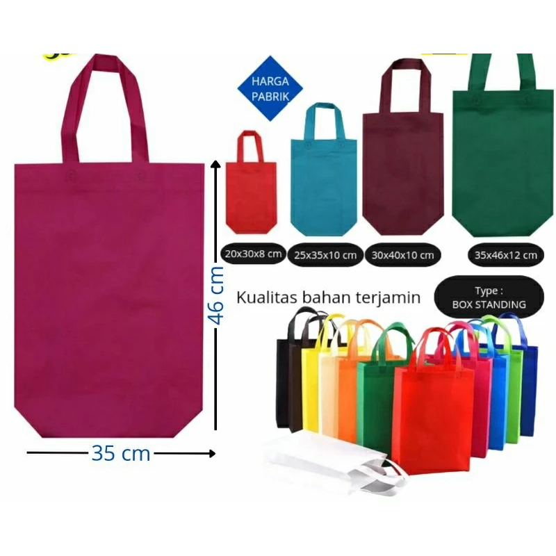 

Goodie Bag Tas Belanja Spunbond Model Tali Handle Kantong Kain
