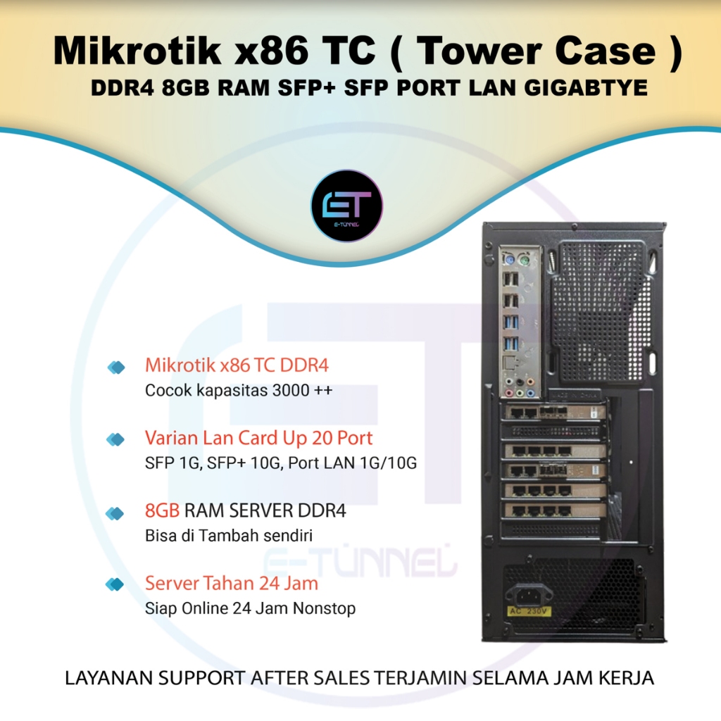 Mikrotik x86 TC RAM DDR4  PORT LAN SFP SFP+