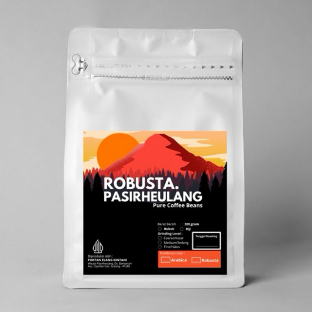 

Kopi Robusta Pasirheulang Single origin Roasted beans Biji/Bubuk Kopi 200gram