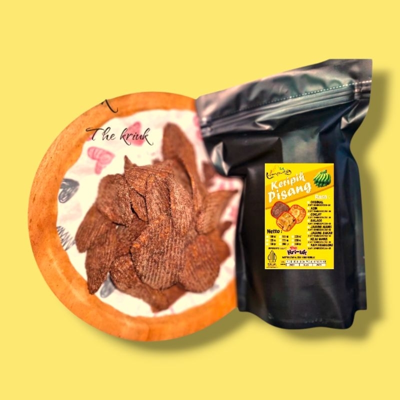 

Kripik Pisang krispi rasa cokelat the kriuk