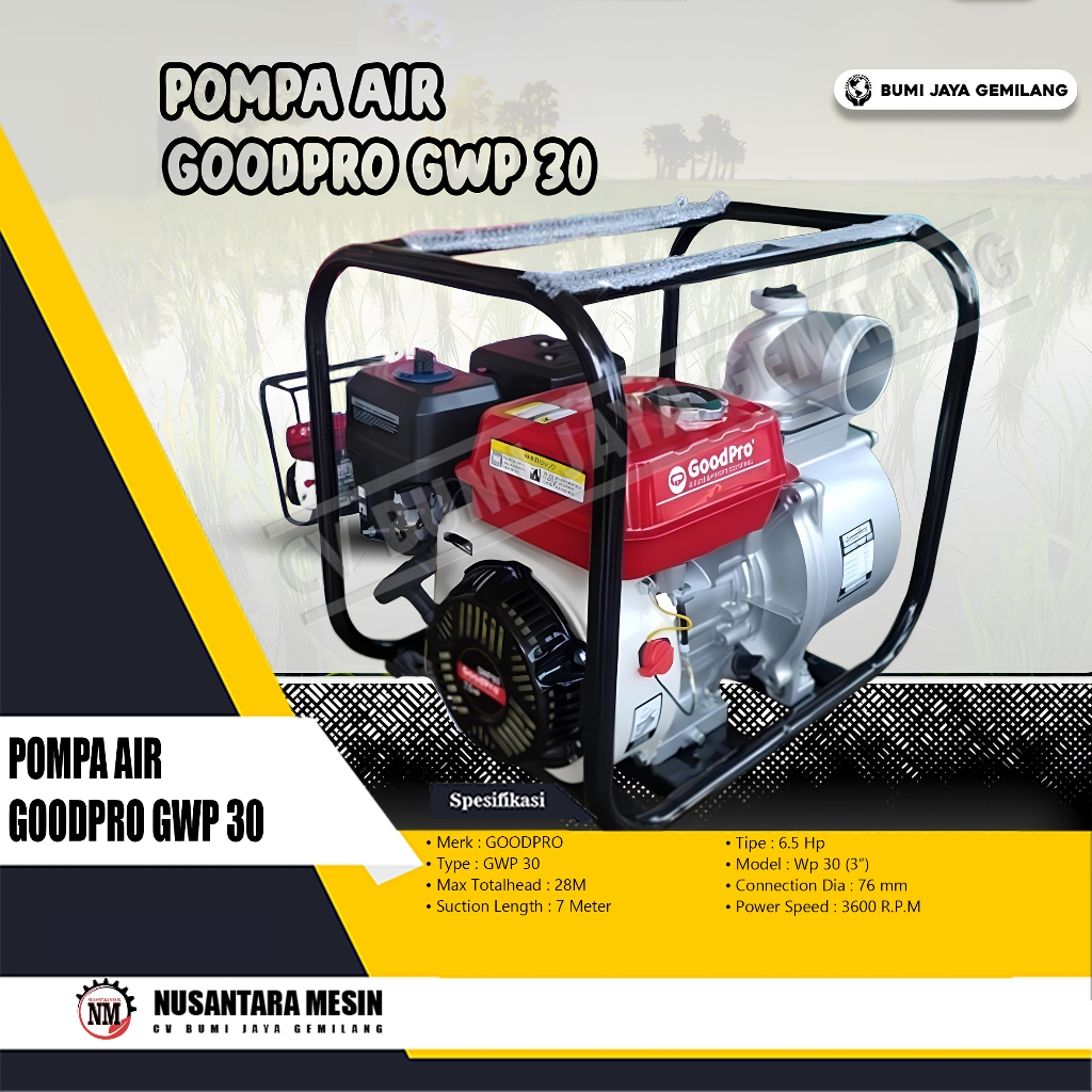 MESIN POMPA AIR / GASOLINE WATERPUMP GOODPRO GWP 30 - 3 INCH
