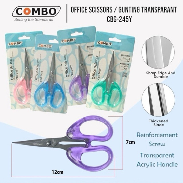 

OFFICE SCISSORS/GUNTING TRANSPARANT