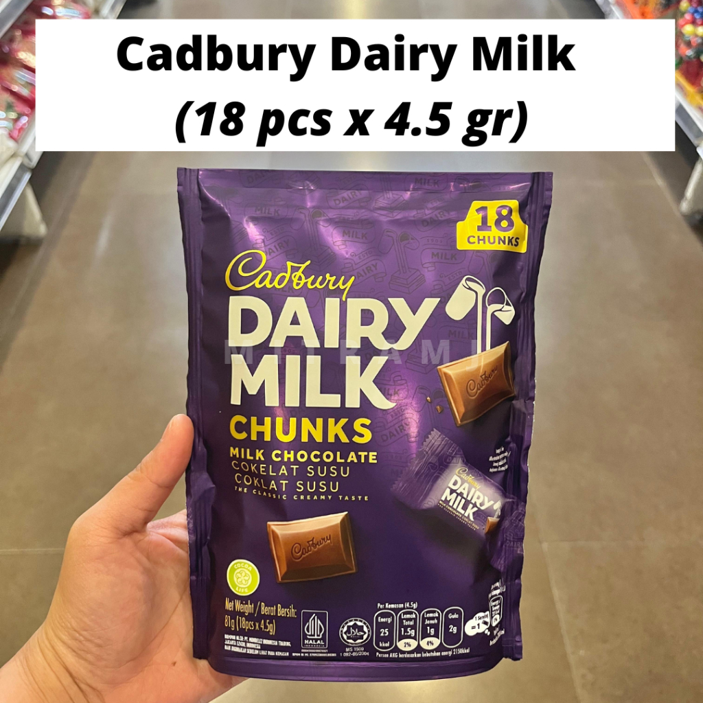 

Cadbury Dairy Mlik (18 pcs x 4.5 gr) | Cokelat Susu | CADBURY MINIBITES | Coklat Susu