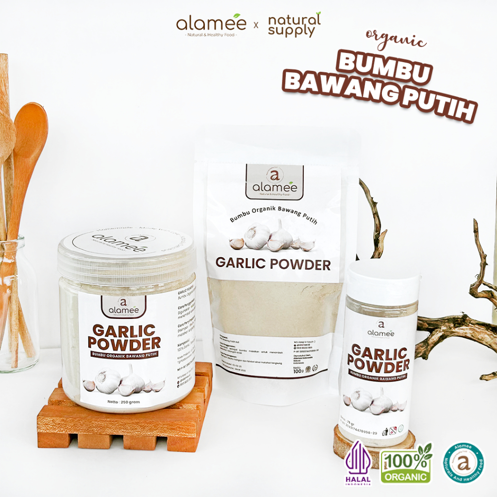 

Bawang Putih Bubuk Garlic Seasoning Powder Bumbu Masak Dapur Organik Rempah Rimpang Murni Asli 100g
