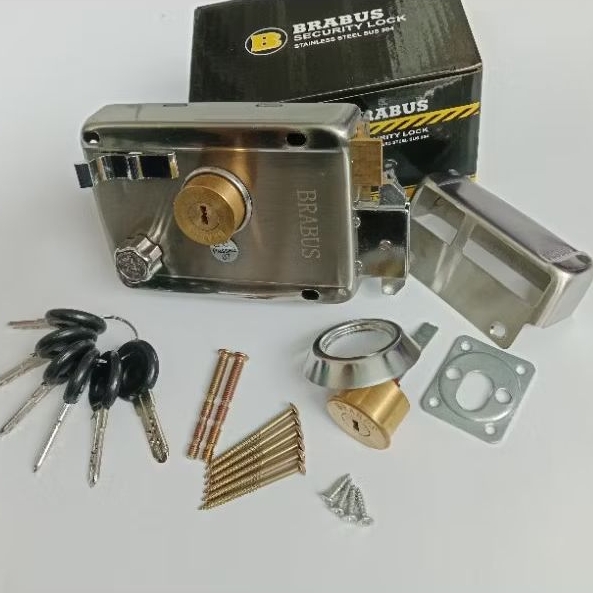 Kunci pintu geser otomatis Brabus stainless SUS 304