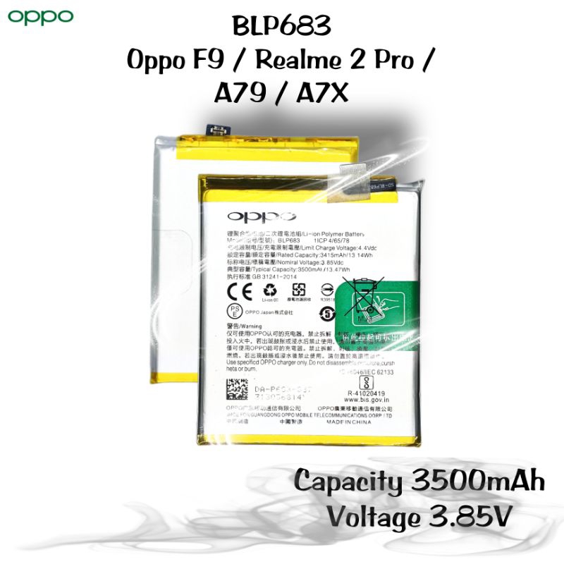Baterai OPPO BLP683 / F9 / F9 PRO / REALME 2 PRO battery batre