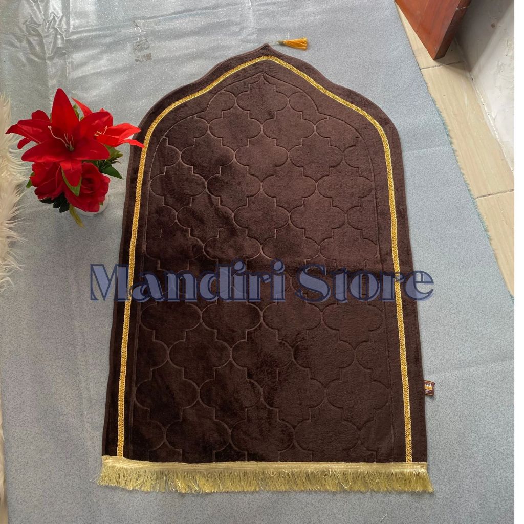 SAJADAH KUBAH POLOS PREMIUM IMPORT TURKEY UKURAN DEWASA 70 X 110 CM