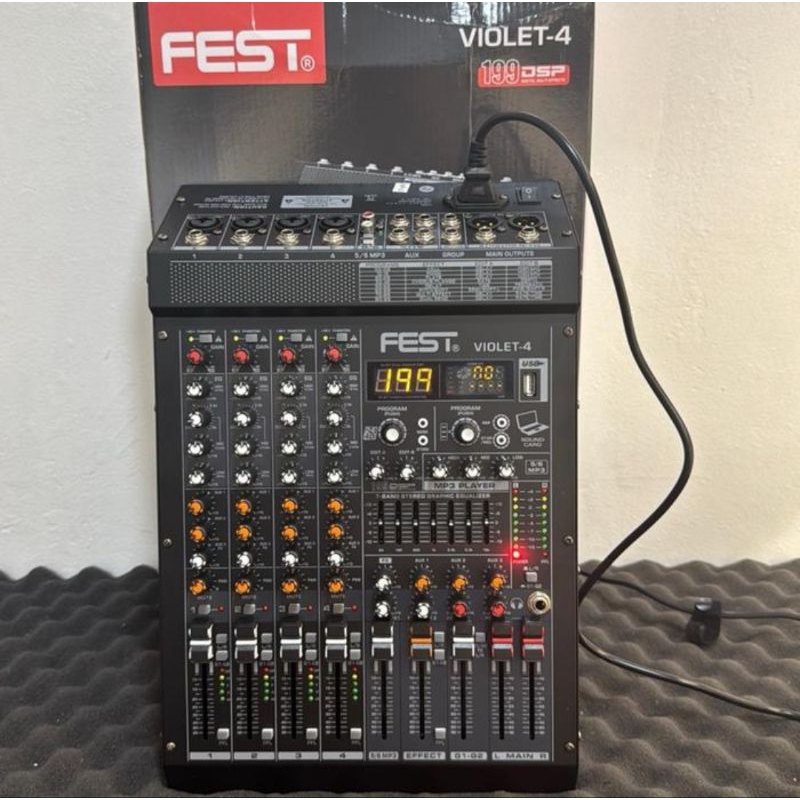 mixer audio 4 chanel original fest violet 4 mixer karoke mixer usb bluetooth